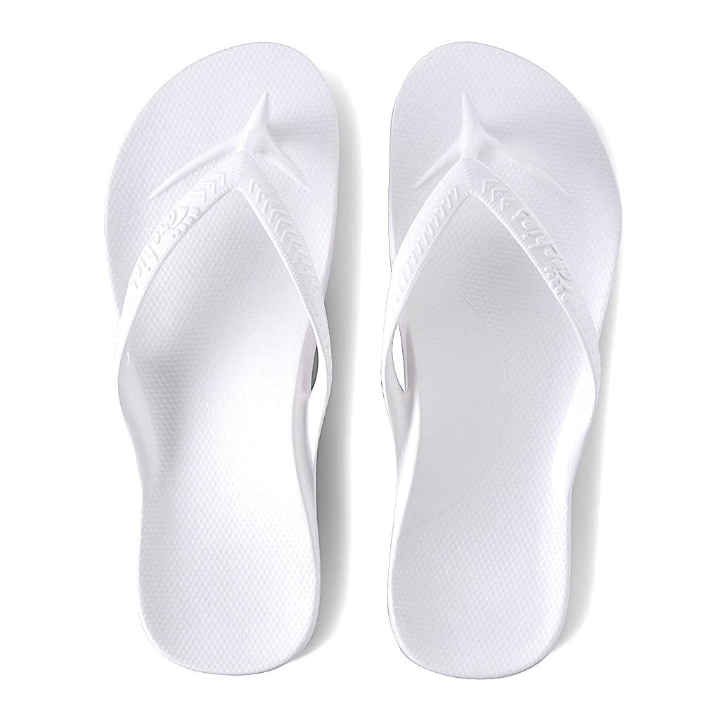 ARCHIES THONGS WHITE - Noosa Footwear Co. 